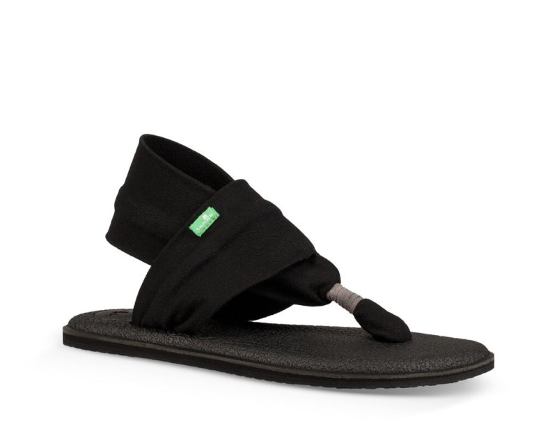 Sanuk Womens Yoga Sling 2 Black Sandals | OBANGS275